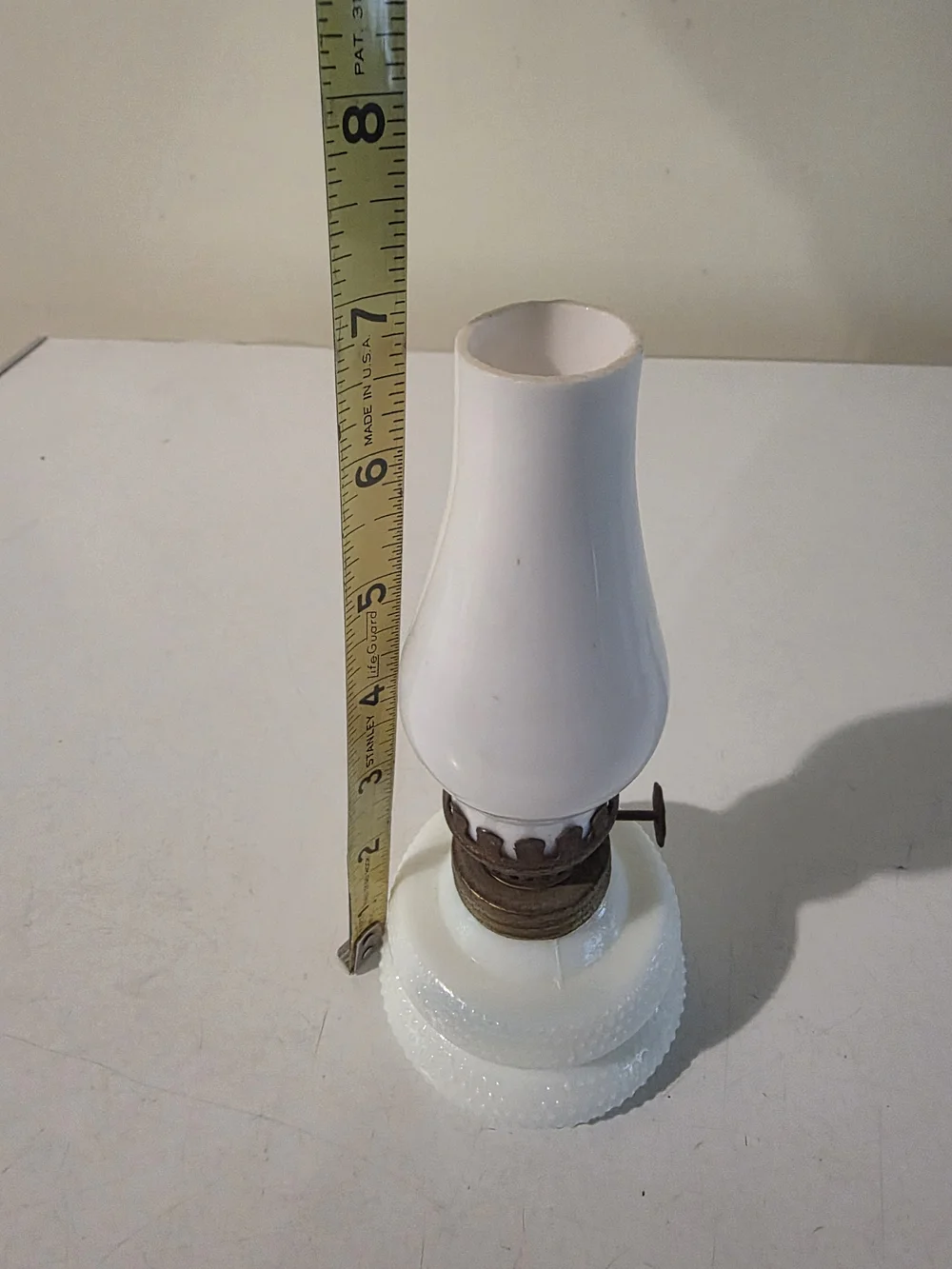 White Milk Glass Vintage-Style Oil Lamp